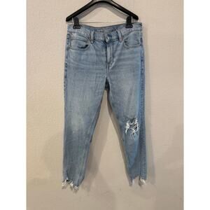 American Eagle Outfitters Light Blue Distressed Flare Jeans